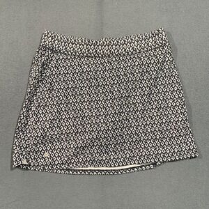 Jockey Womens Black White Geometric Diamond Print Athletic Tennis Skort Large